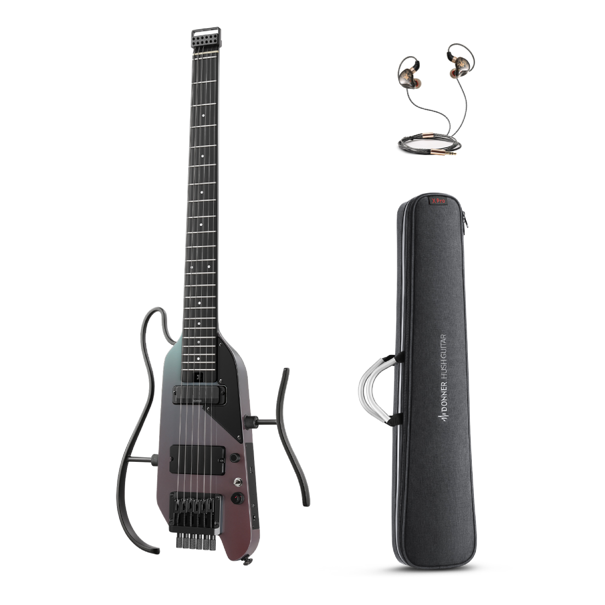 Donner HUSH X™ PRO Guitare Électrique-Noir Aurora##