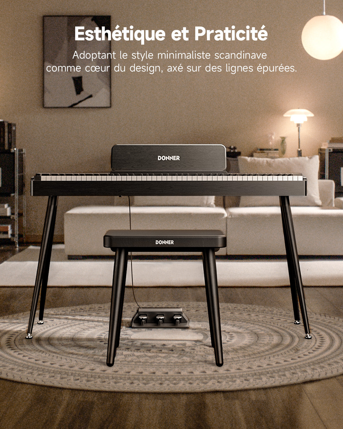 Donner DKB-100 Banc De Piano En Bois Massif