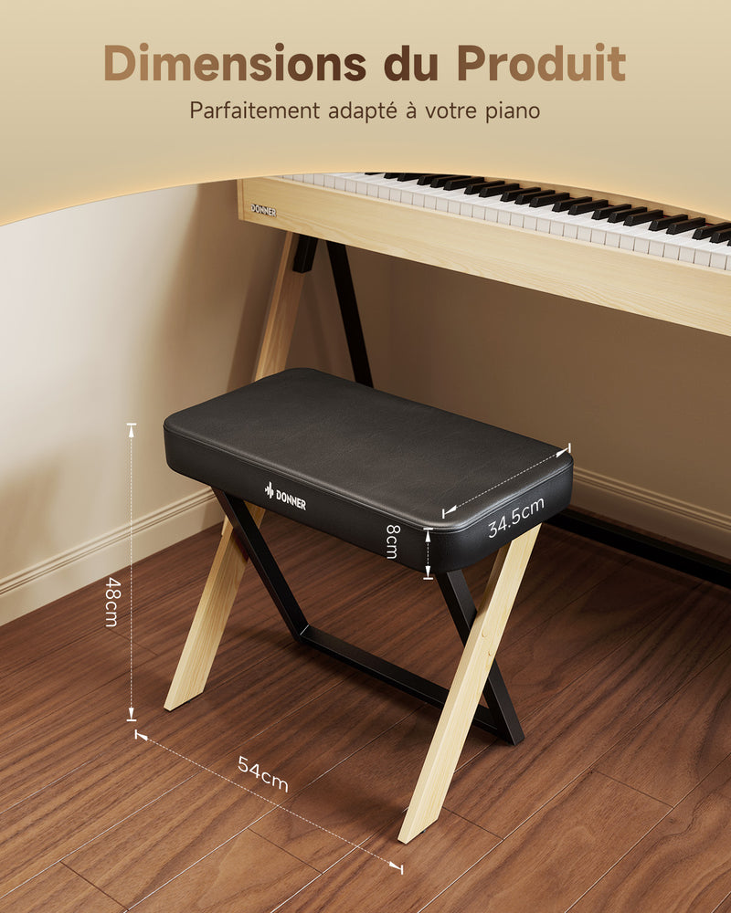 DKB-300 Banc de piano rembourré épais de style maison, R300 tabouret assorti officiel