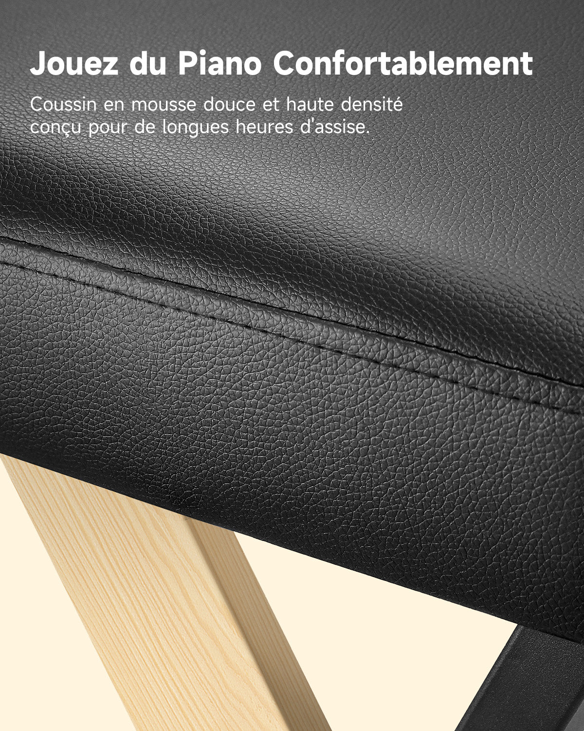 Donner DKB-300 Banquette Piano avec Coussin Épais-couleur bois clair##