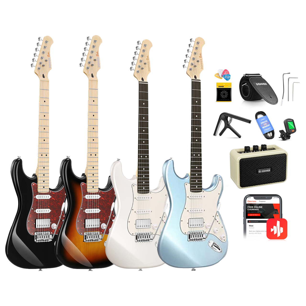 Donner DST-152 Guitare Électrique avec Ampli et Housse