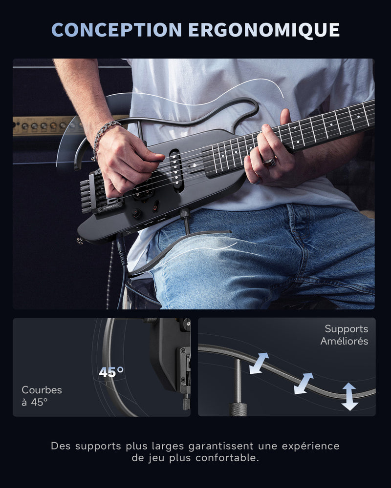 Donner HUSH-X Guitare électrique guitare de voyage ultra-légère