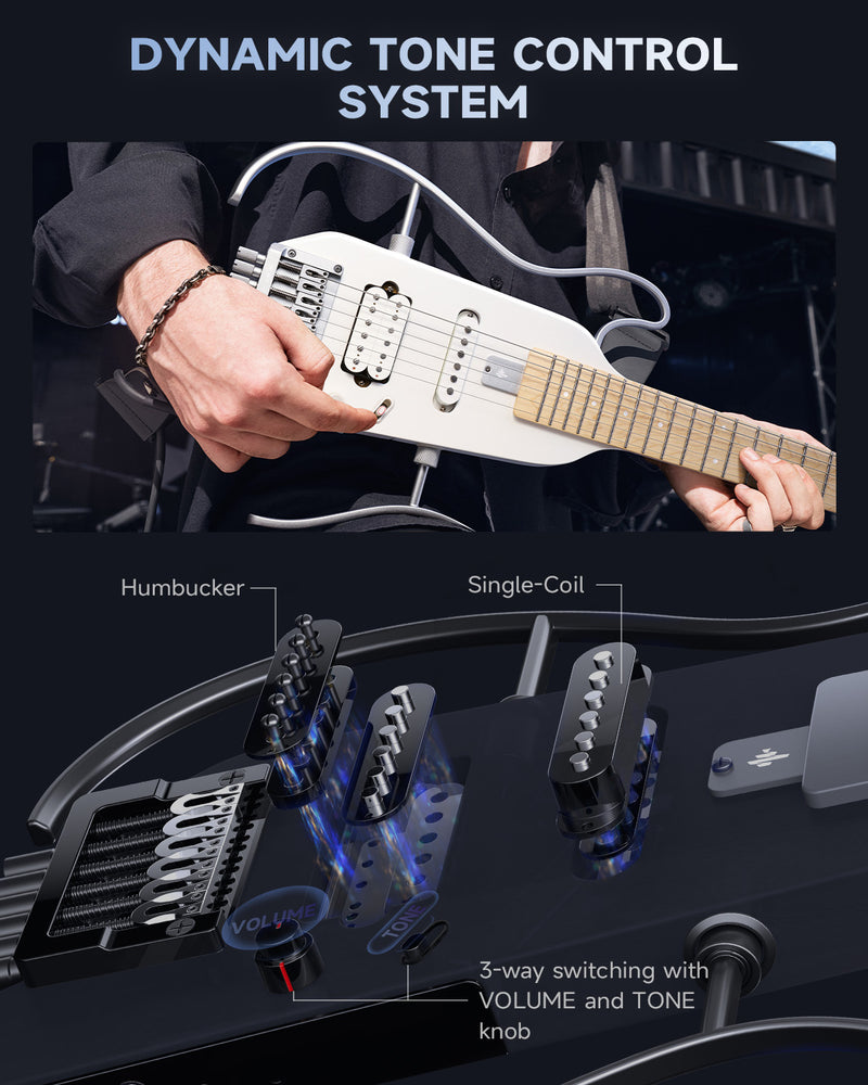 Donner HUSH-X Guitare électrique guitare de voyage ultra-légère