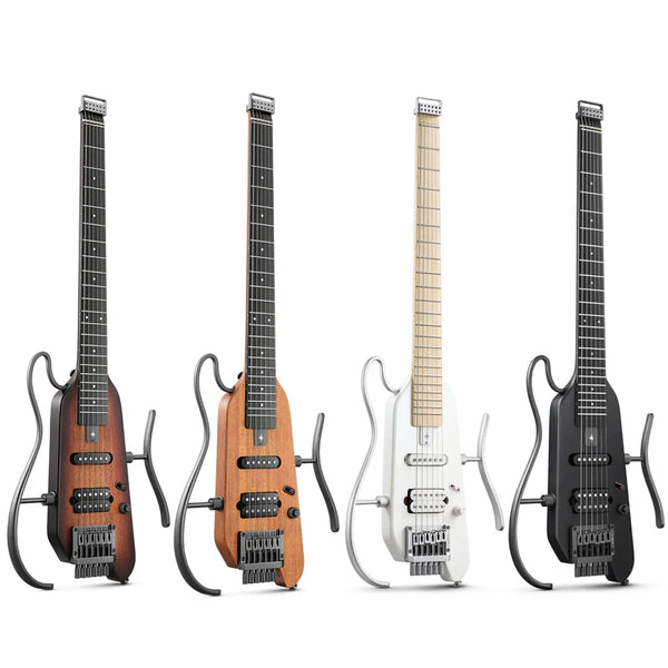HUSH-X Headless Lightweight Travel Guitar for Silent Practice - Donner