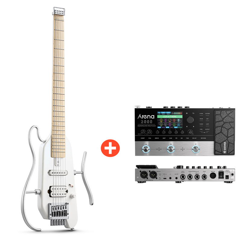 Donner HUSH-X Electric Guitar Ultralight Travel Guitar