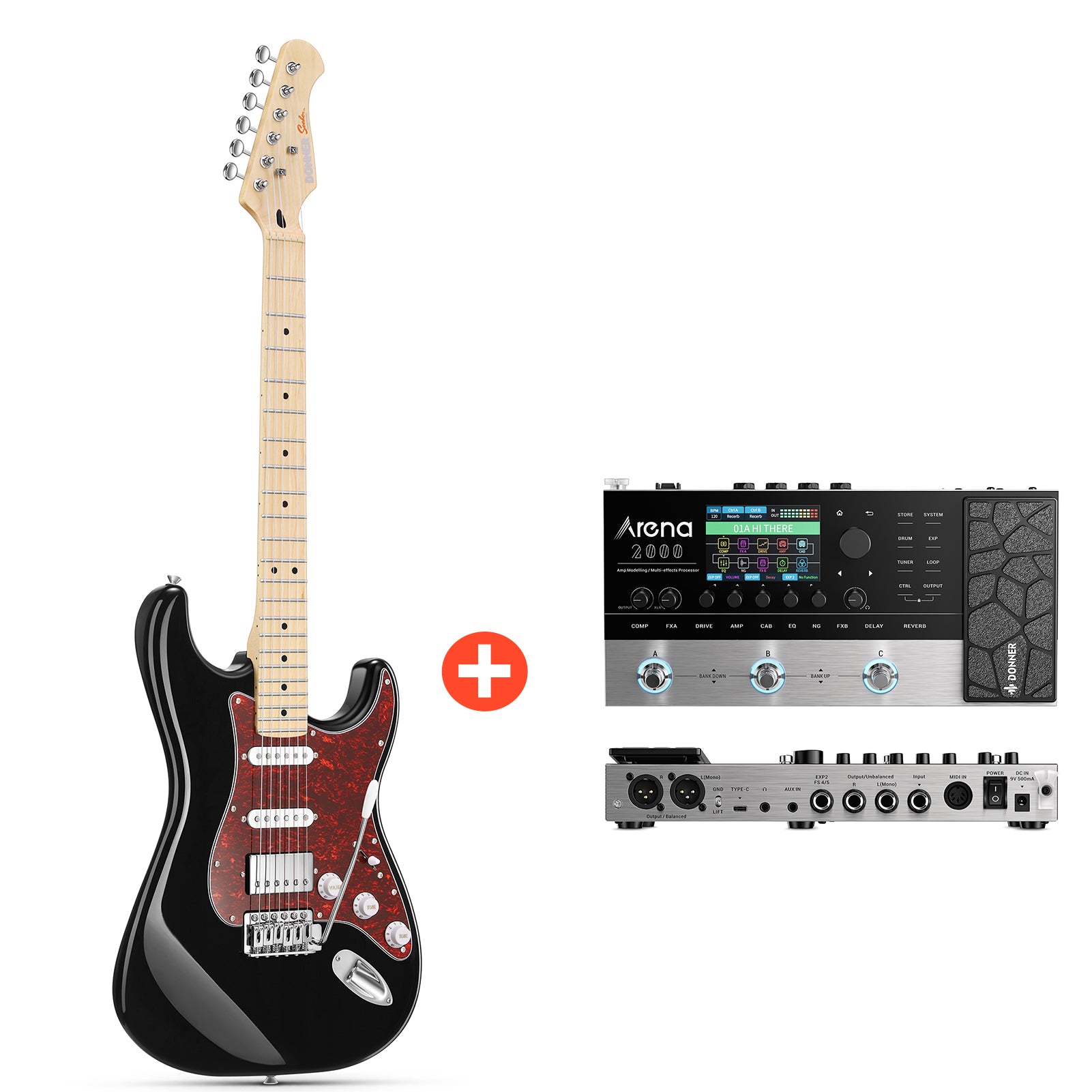 Donner DST-152 エレキギター HSSピックアップ　M2219 DST-152 Guitare Électrique avec Ampli et Housse | Micro HSS & Coil