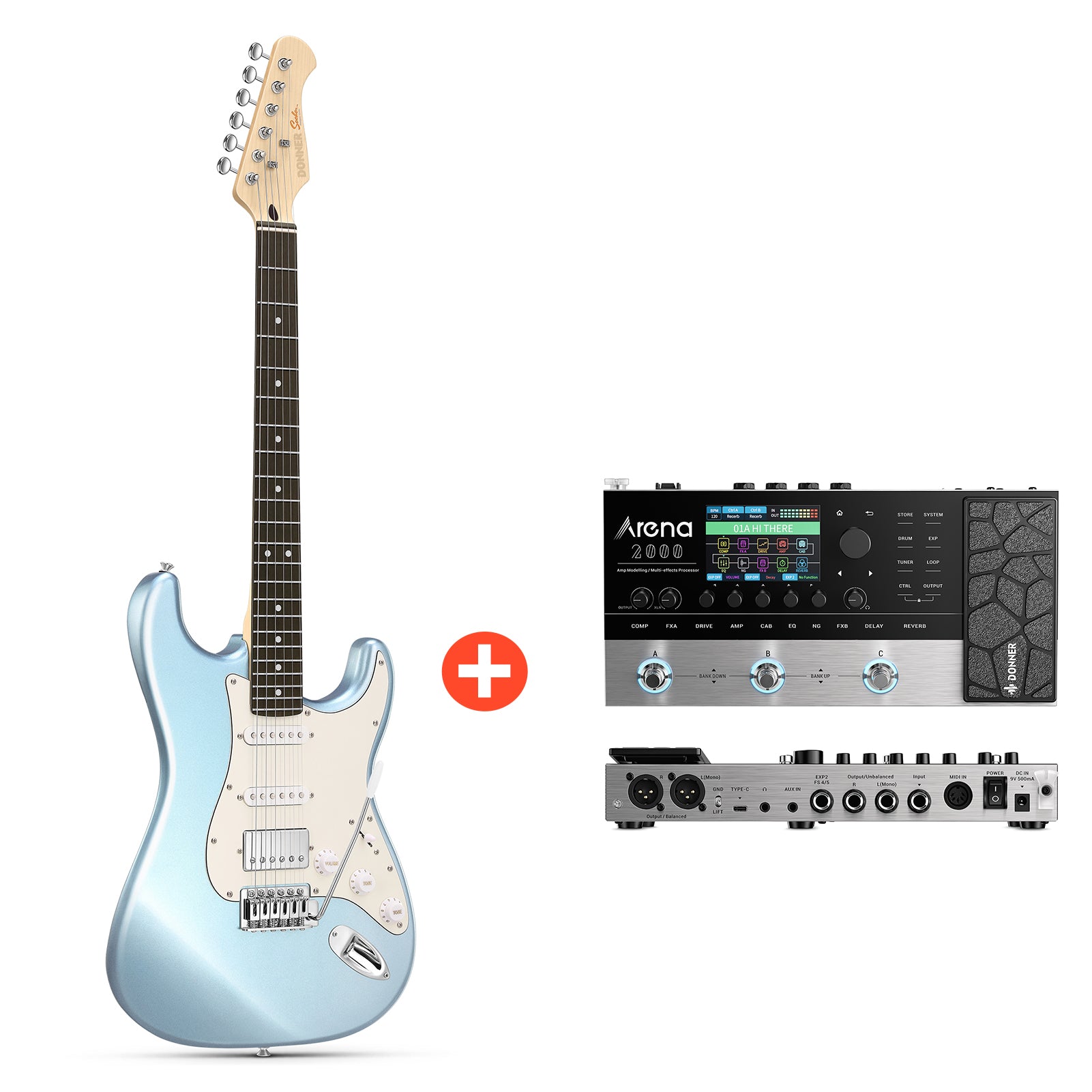 Donner DST-152 エレキギター HSSピックアップ　M2219 DST-152 Guitare Électrique avec Ampli et Housse | Micro HSS & Coil