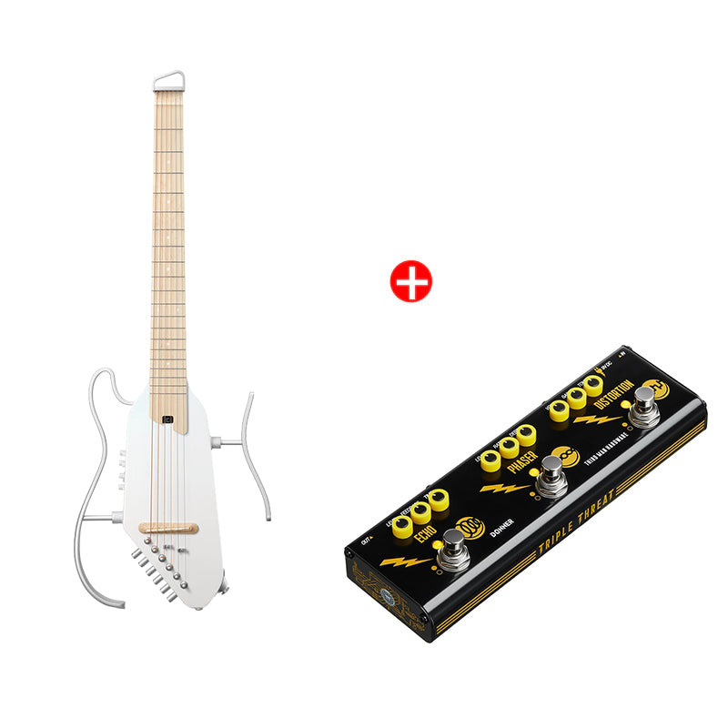 Donner HUSH™ I PRO Electro-Acoustique Guitare Voyageuse-Blanc##