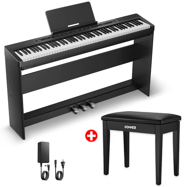 Donner DEP-16S Piano Numérique en Acier Lesté-Noir##