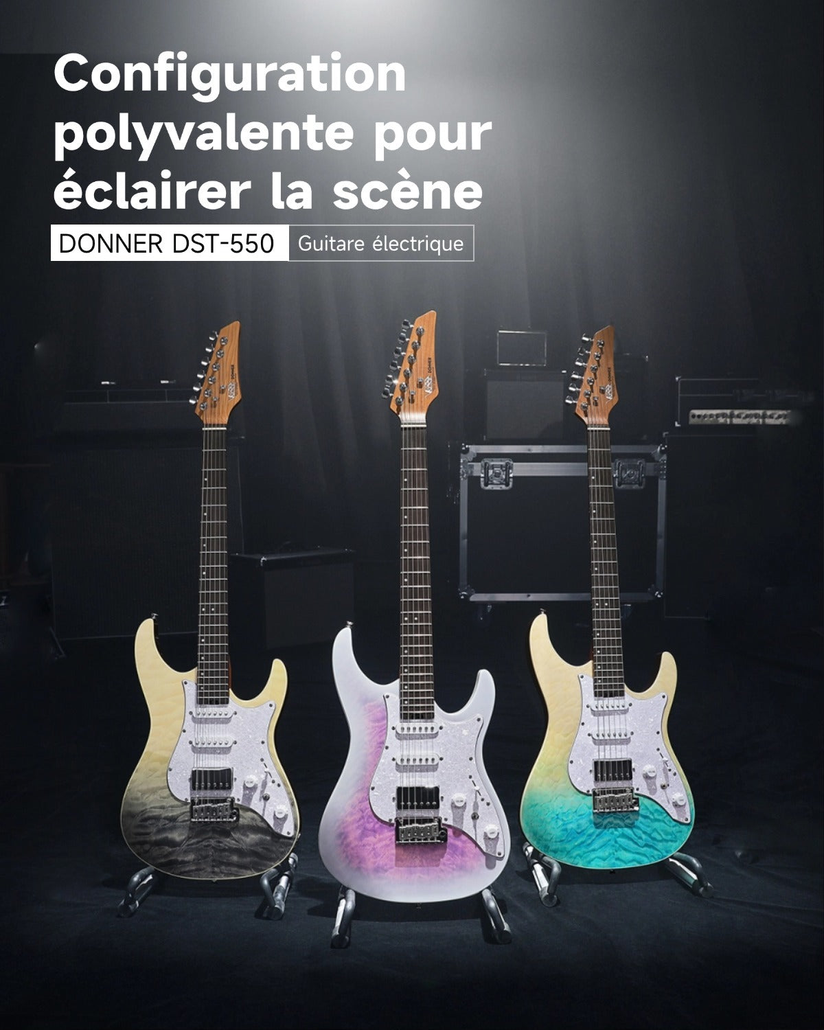 Guitare électrique double coupure Donner DST-550 Guitare Électrique-Littoral caribéen Gradation LR##