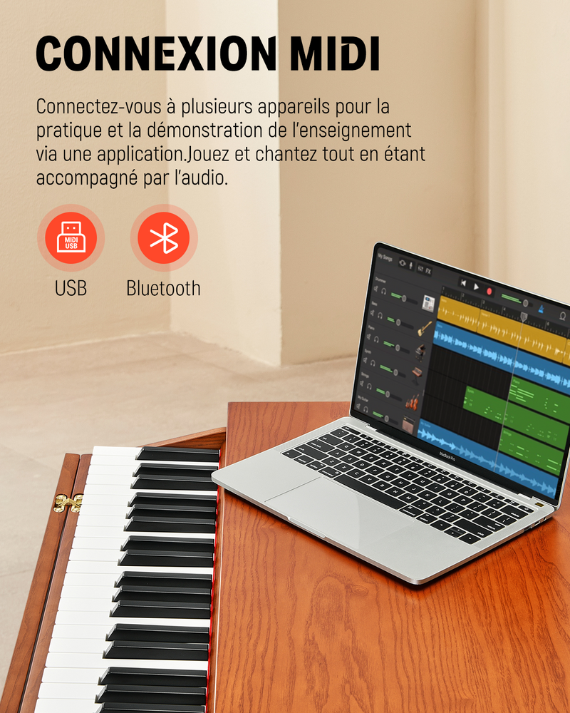 DDP-80 Pro Piano numérique Rétro esthétique