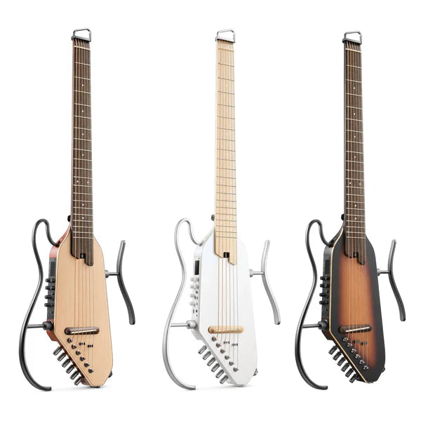 Guitare Classique électro-acoustique HUSH-C Donner - Cordes Nylon, Légère (2 Kg), Accordeur Intégré, Sortie Casque - Voyage, Noir