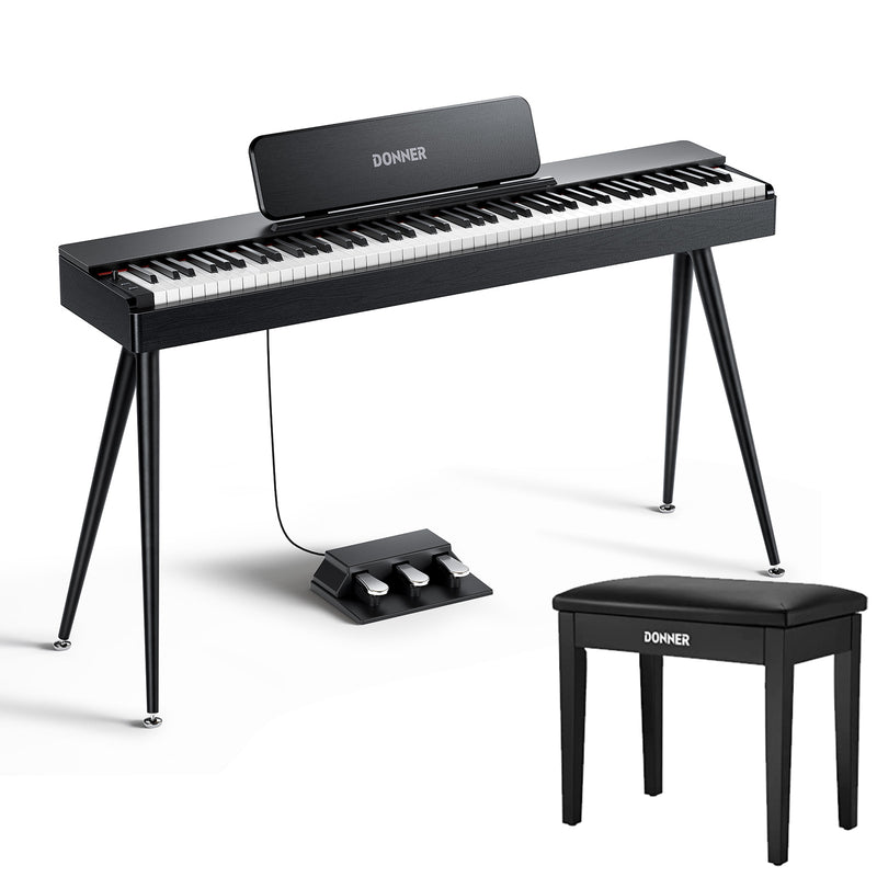 Piano numérique domestique Donner  OURA™ S100 88 touches, grain de chêne noir