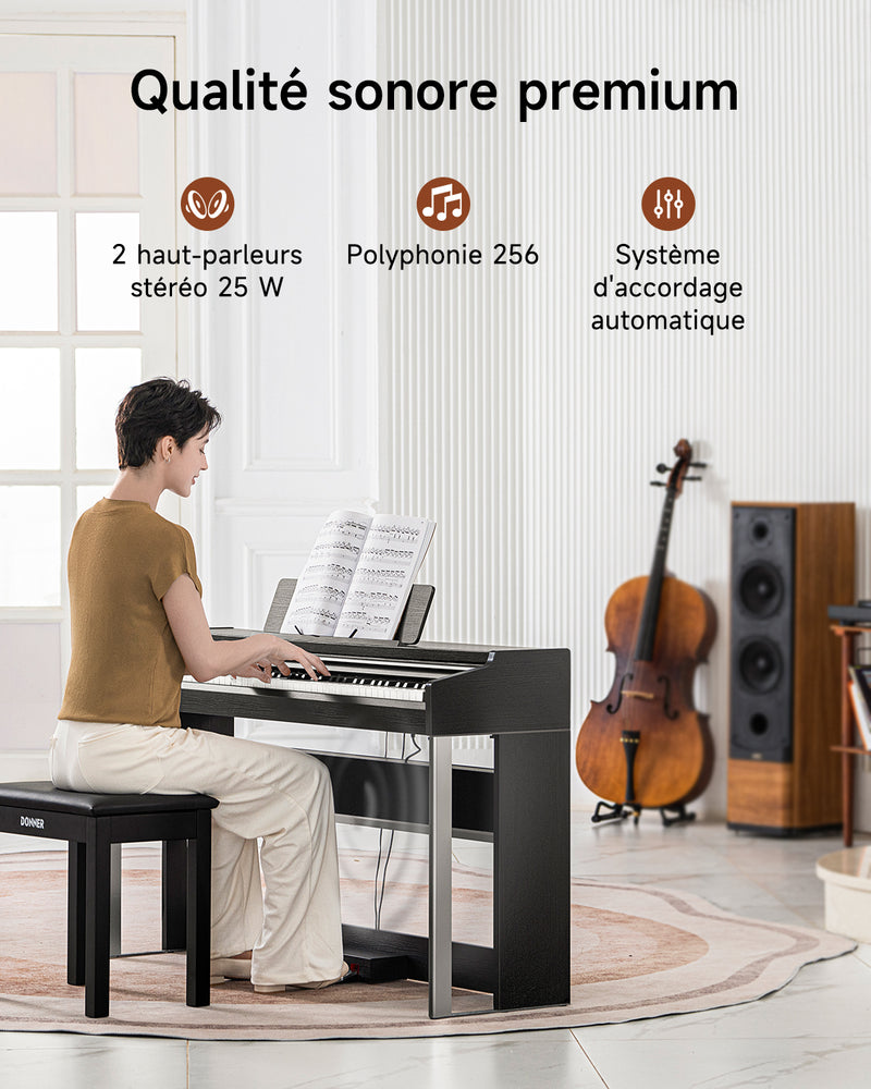 【Pré-vente】Piano numérique pondéré à clavier marteau 88 touches Donner DDP-200 PRO Standard - Expédition le 6 décembre