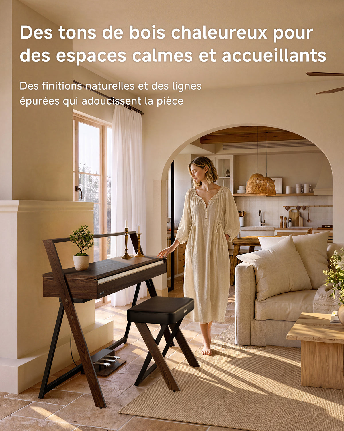 Donner OURA™ R300 Professionnel Piano Numérique-Gris-brun##