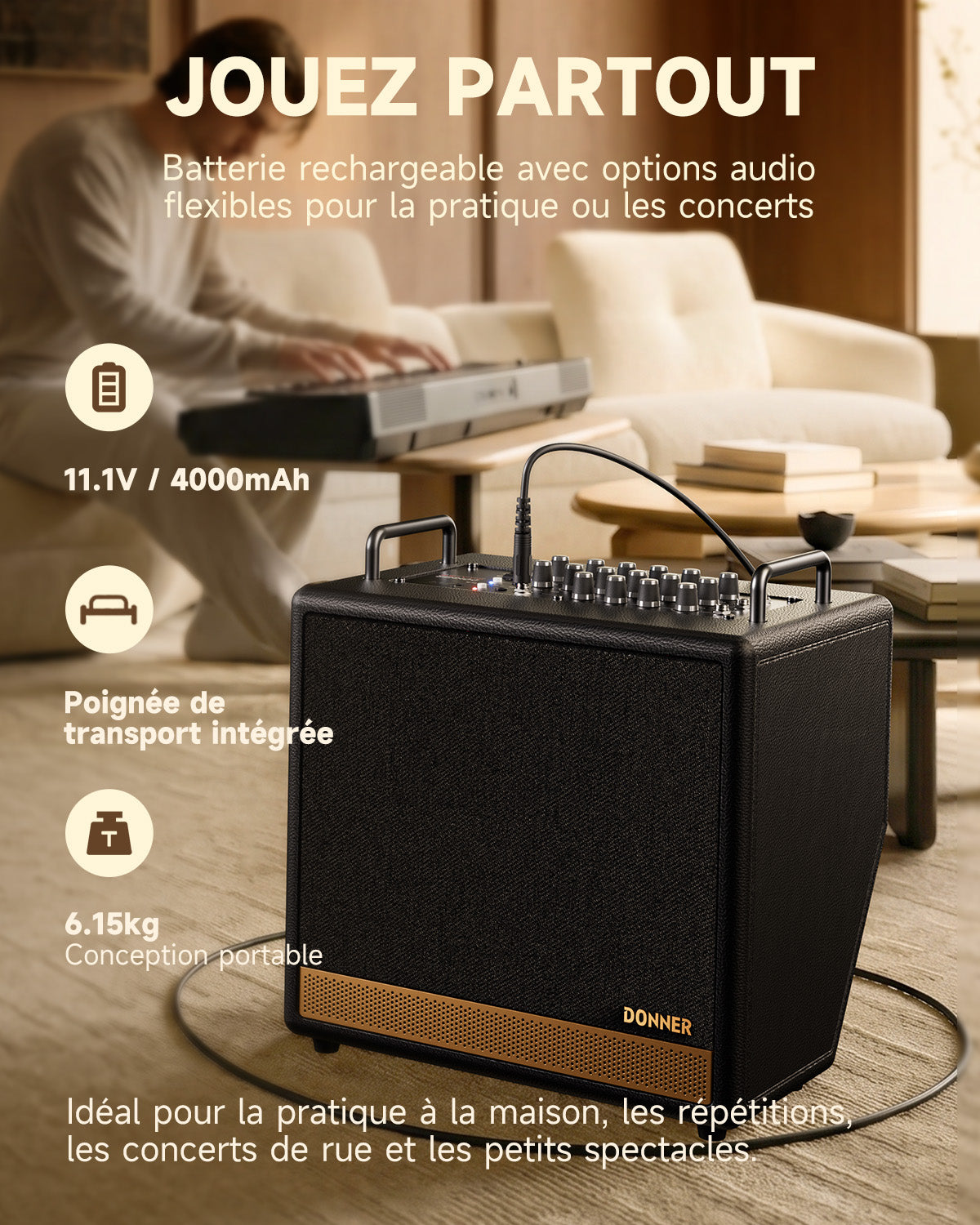 DONNER DKA-50 50W Amplificateur de clavier