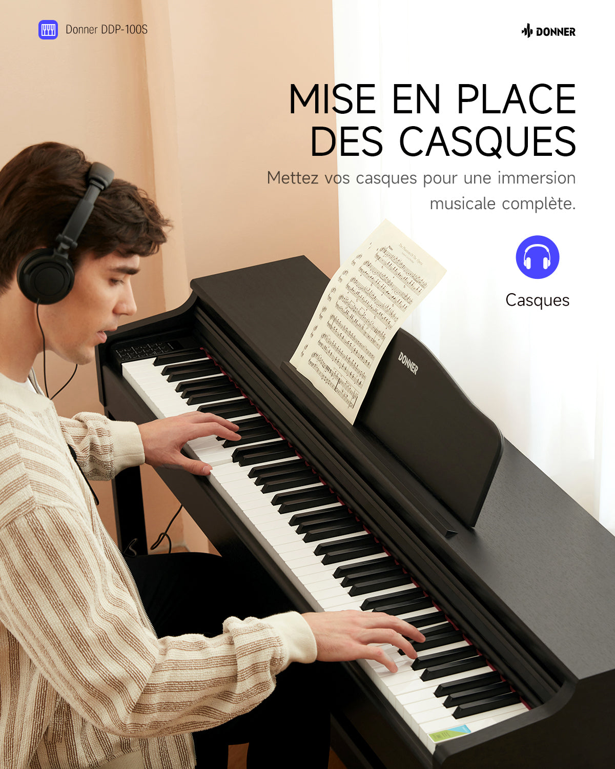Donner DDP-100S Piano numérique à marteaux progressifs