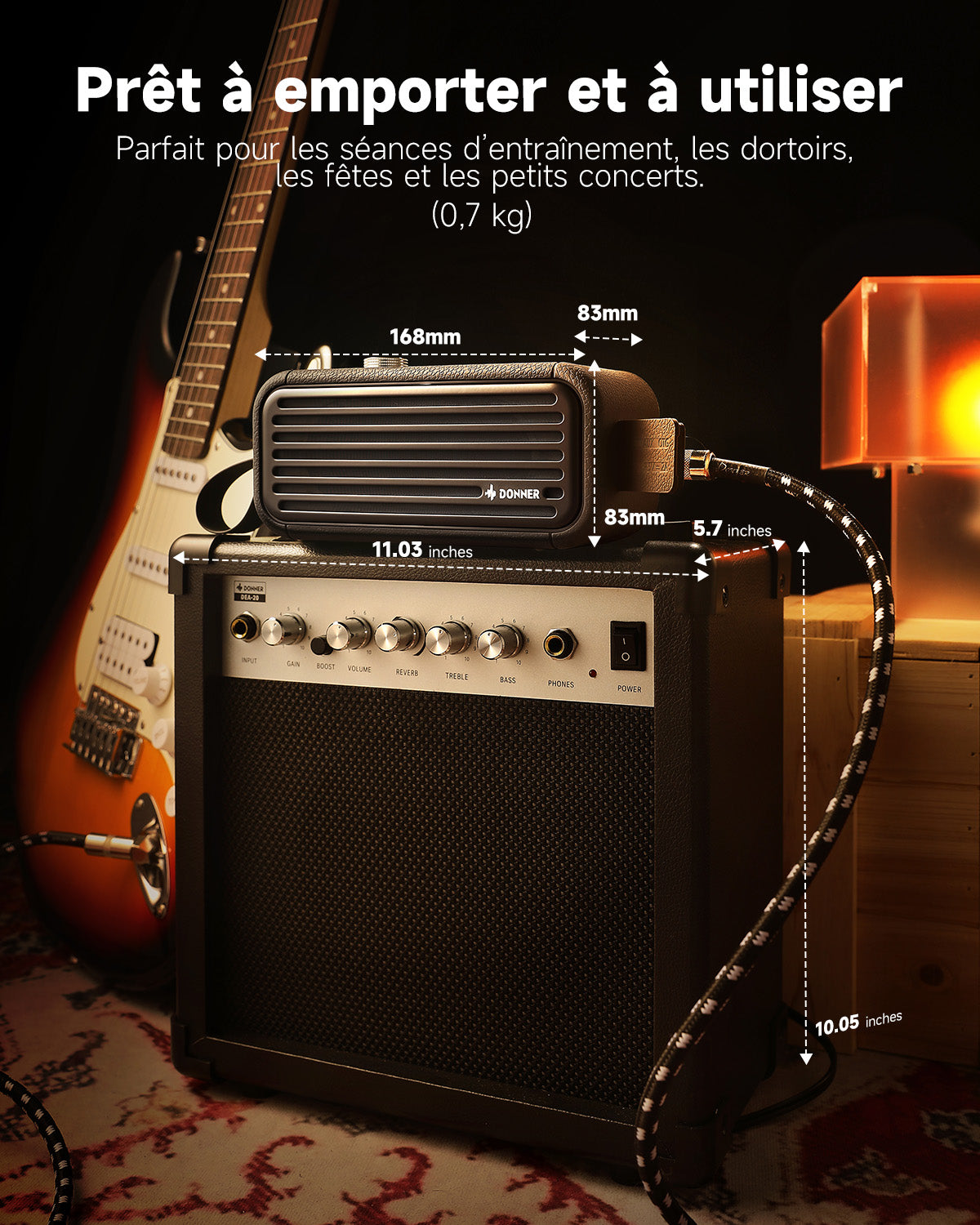 Donner Go amplificateur pour guitare électrique Noir