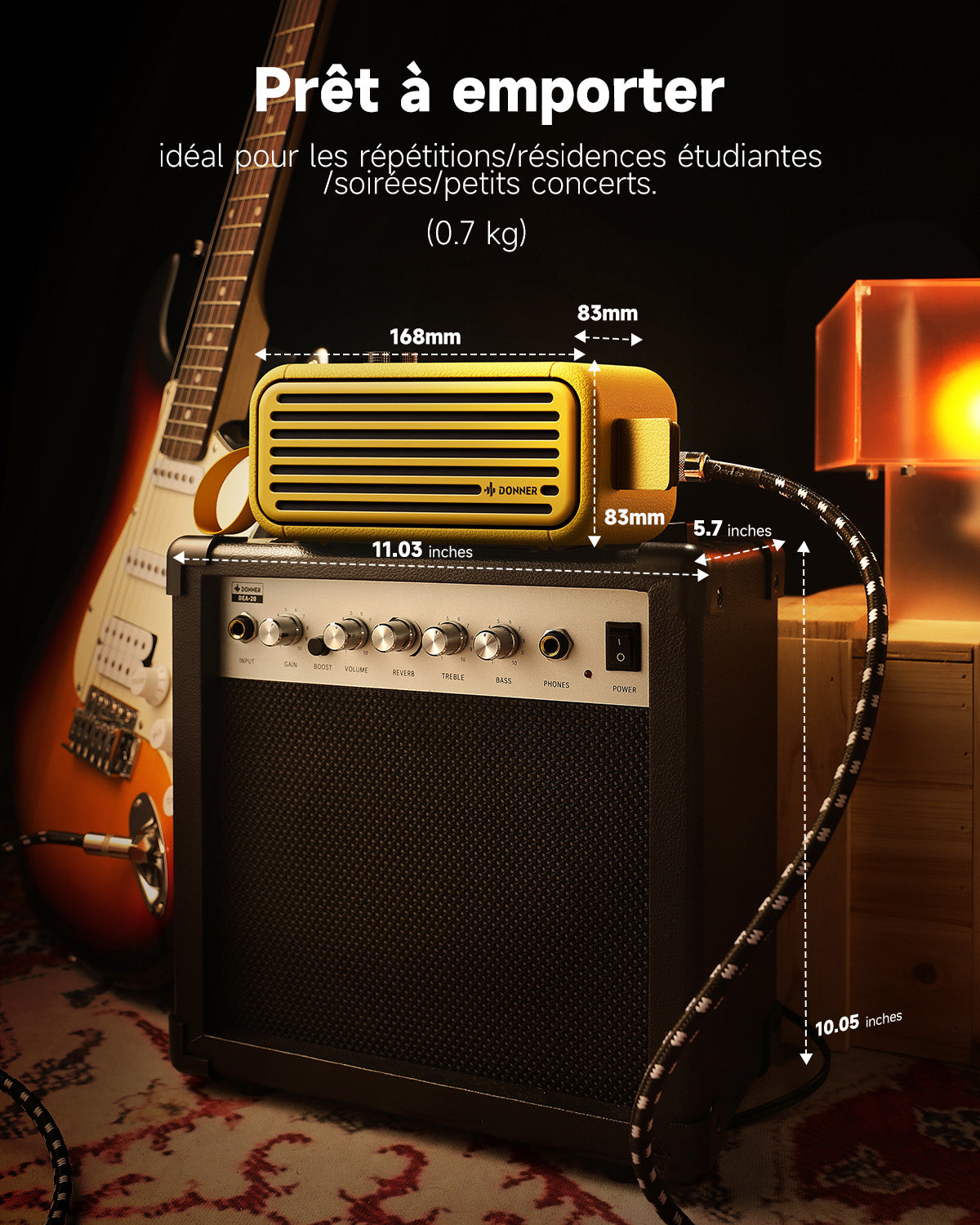 Donner Go amplificateur pour guitare électrique-Donner Go【Jaune】##