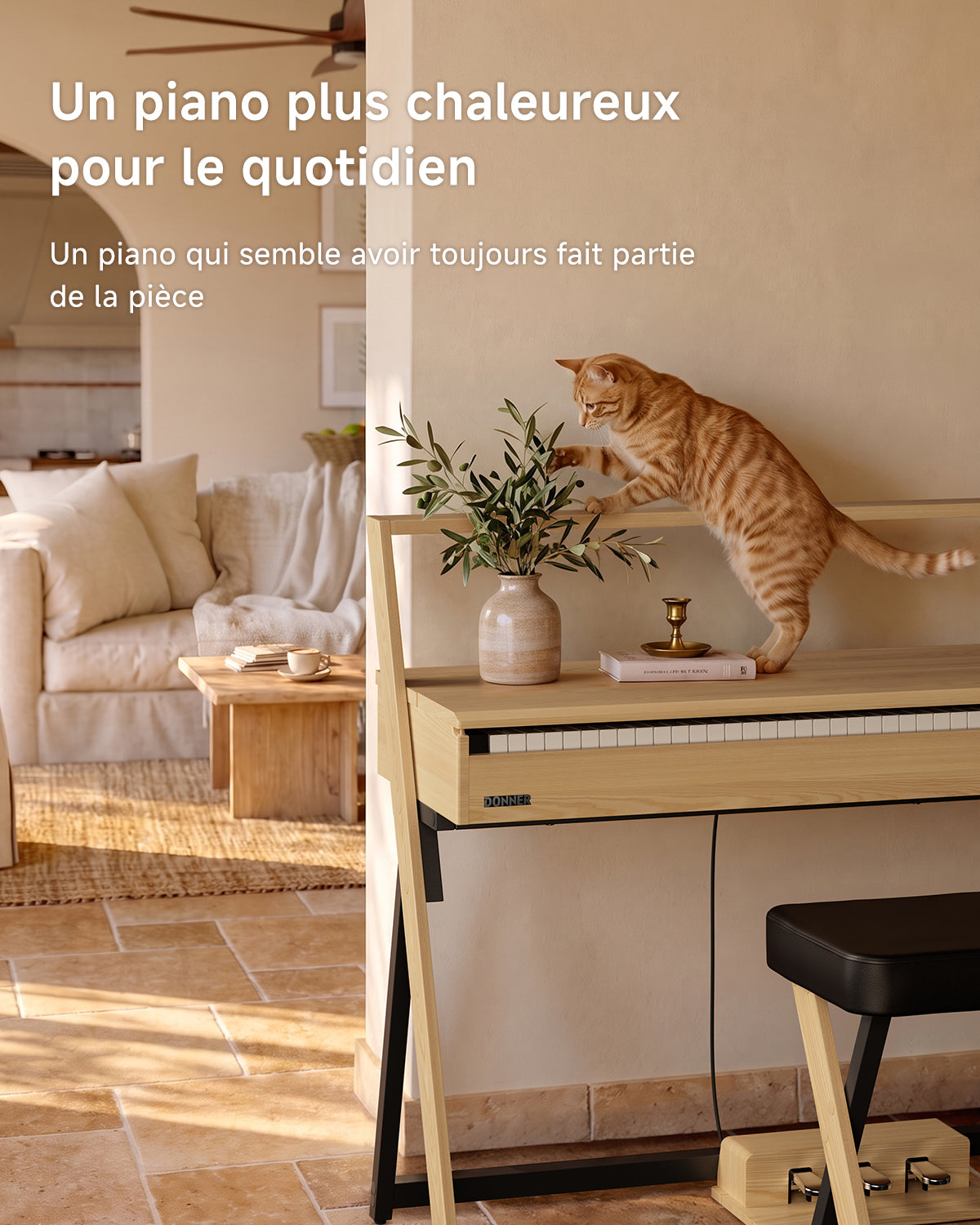 Donner OURA™ R300 Professionnel Piano Numérique-Bois clair##