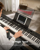 Piano numérique électrique noir Donner DEP-16S 88 touches en acier lesté avec support