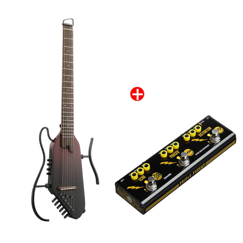 Donner HUSH™ I PRO Electro-Acoustique Guitare Voyageuse-Marron Dégradé Maillard##