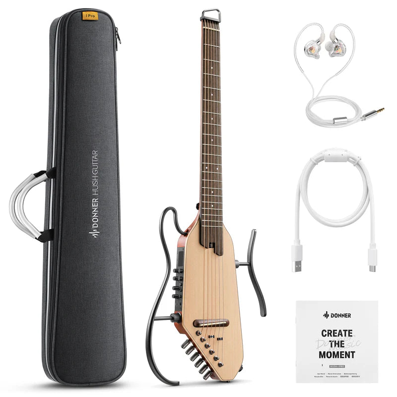 Donner HUSH™ I PRO Electro-Acoustique Guitare Voyageuse-Naturel##