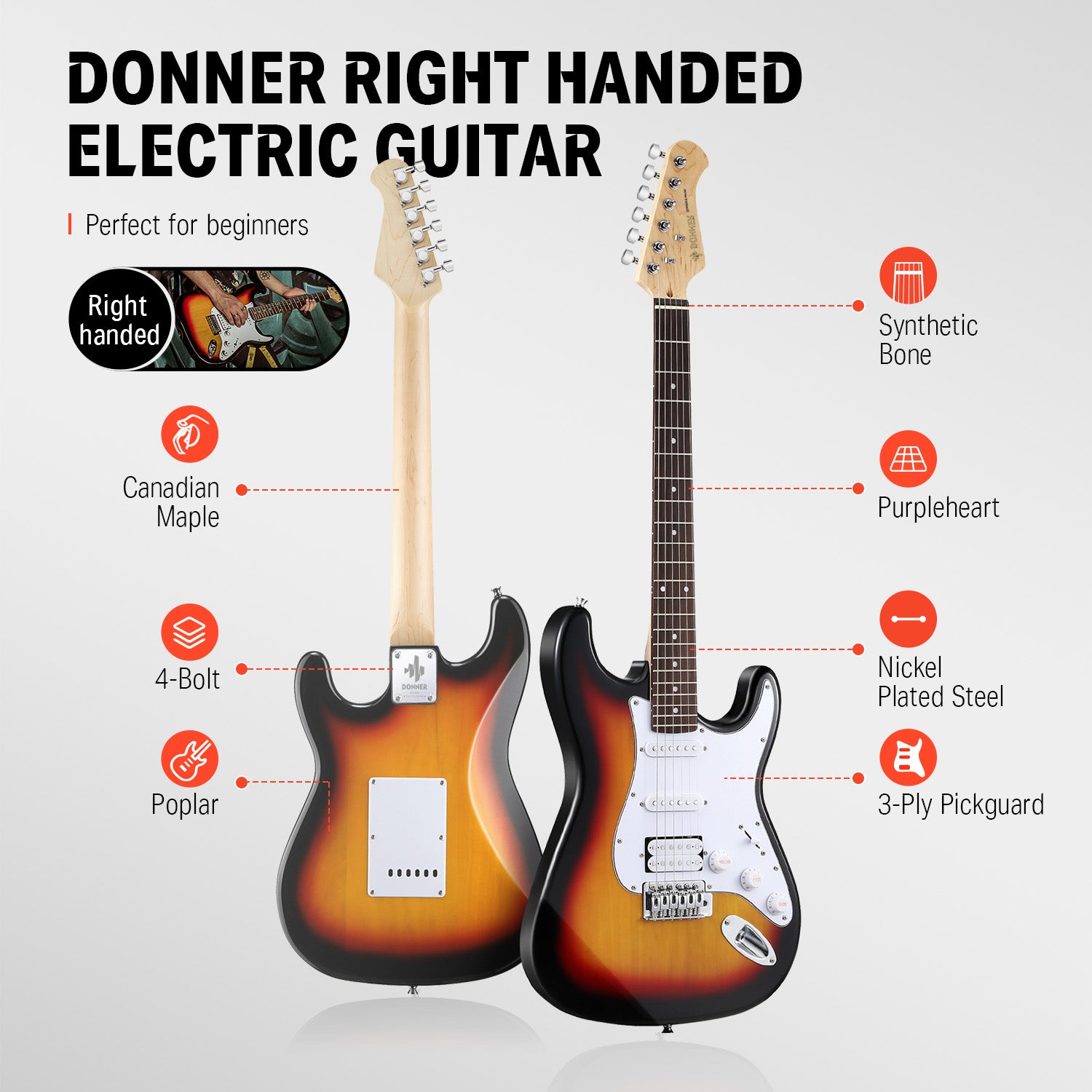 Donner DST-100 Débutant Guitare Électrique Kit