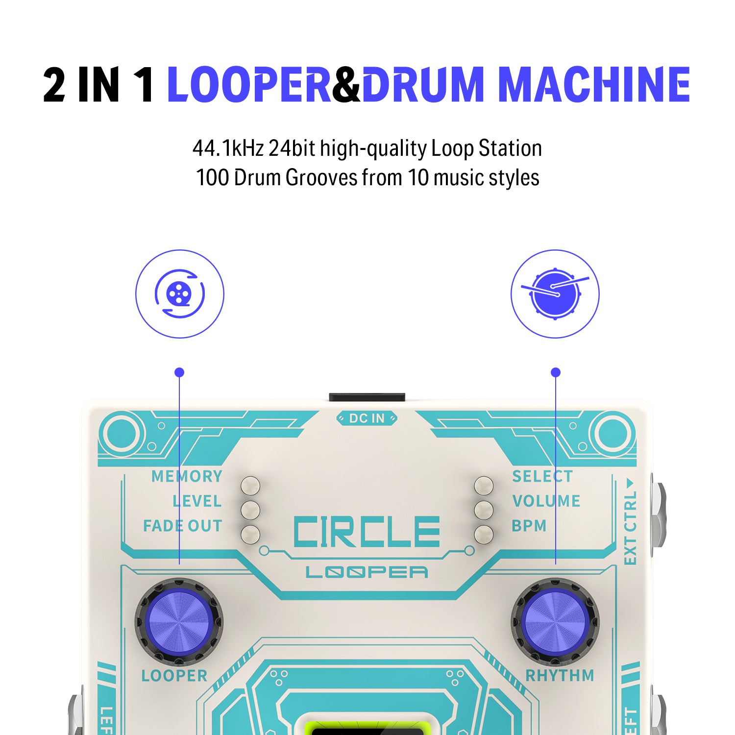 Donner Circle Looper pédale d'effet pour guitare