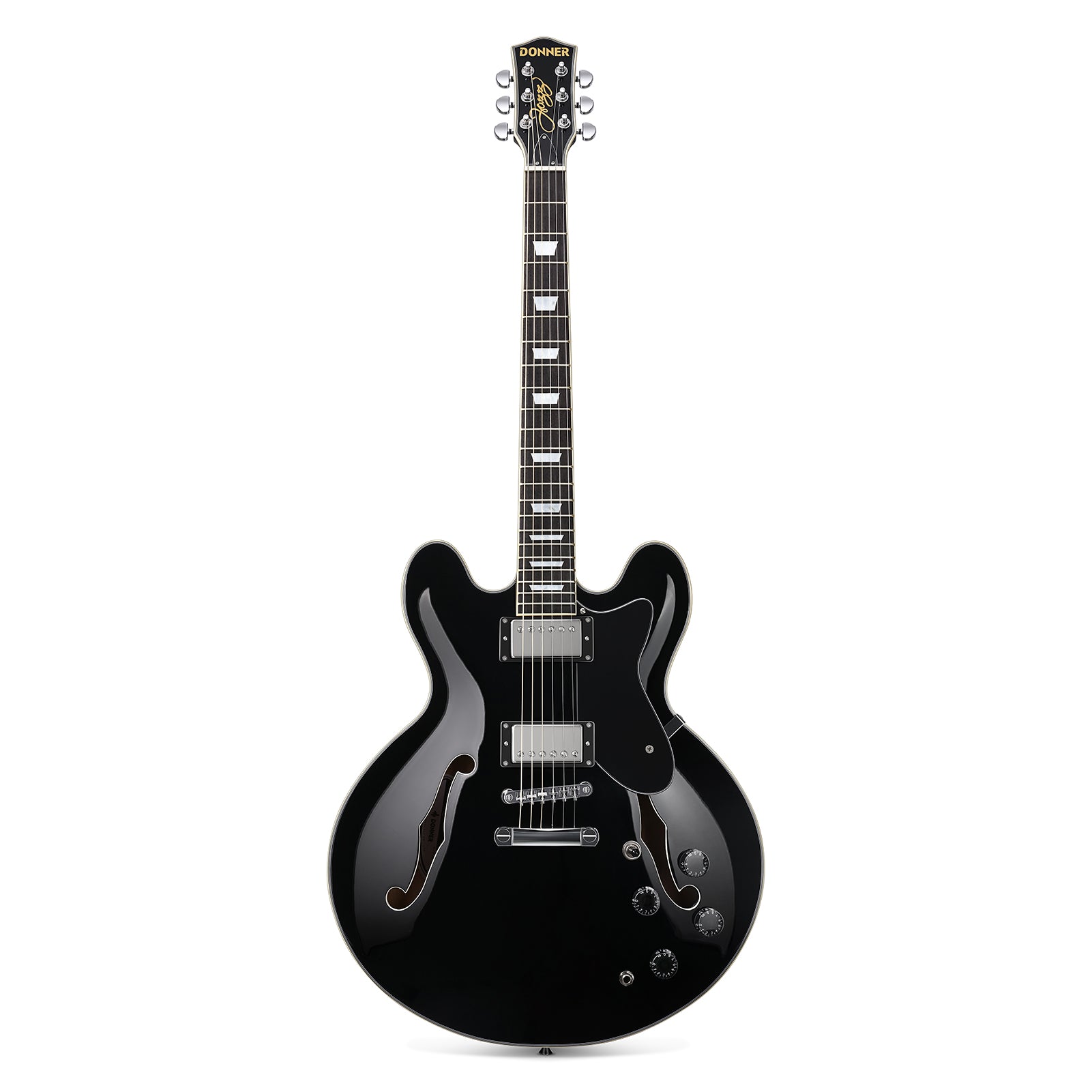 DJP-1000 Semi-Hollow Jazz Guitar with H-H Pickups and Coil