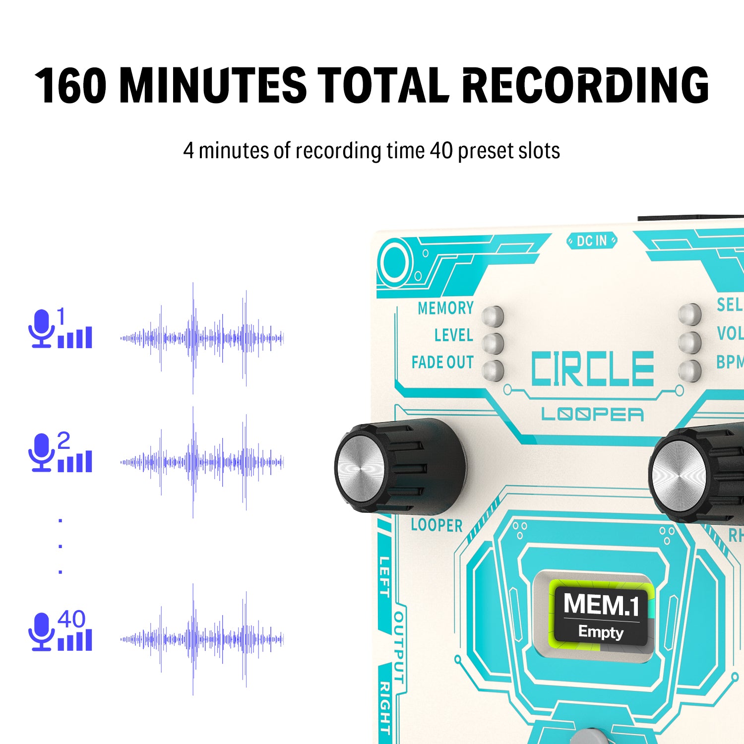 Donner Circle Looper pédale d'effet pour guitare