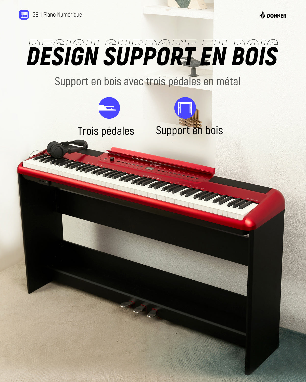Donner SE-1 Piano Numérique 88 Touches Toucher Lourd