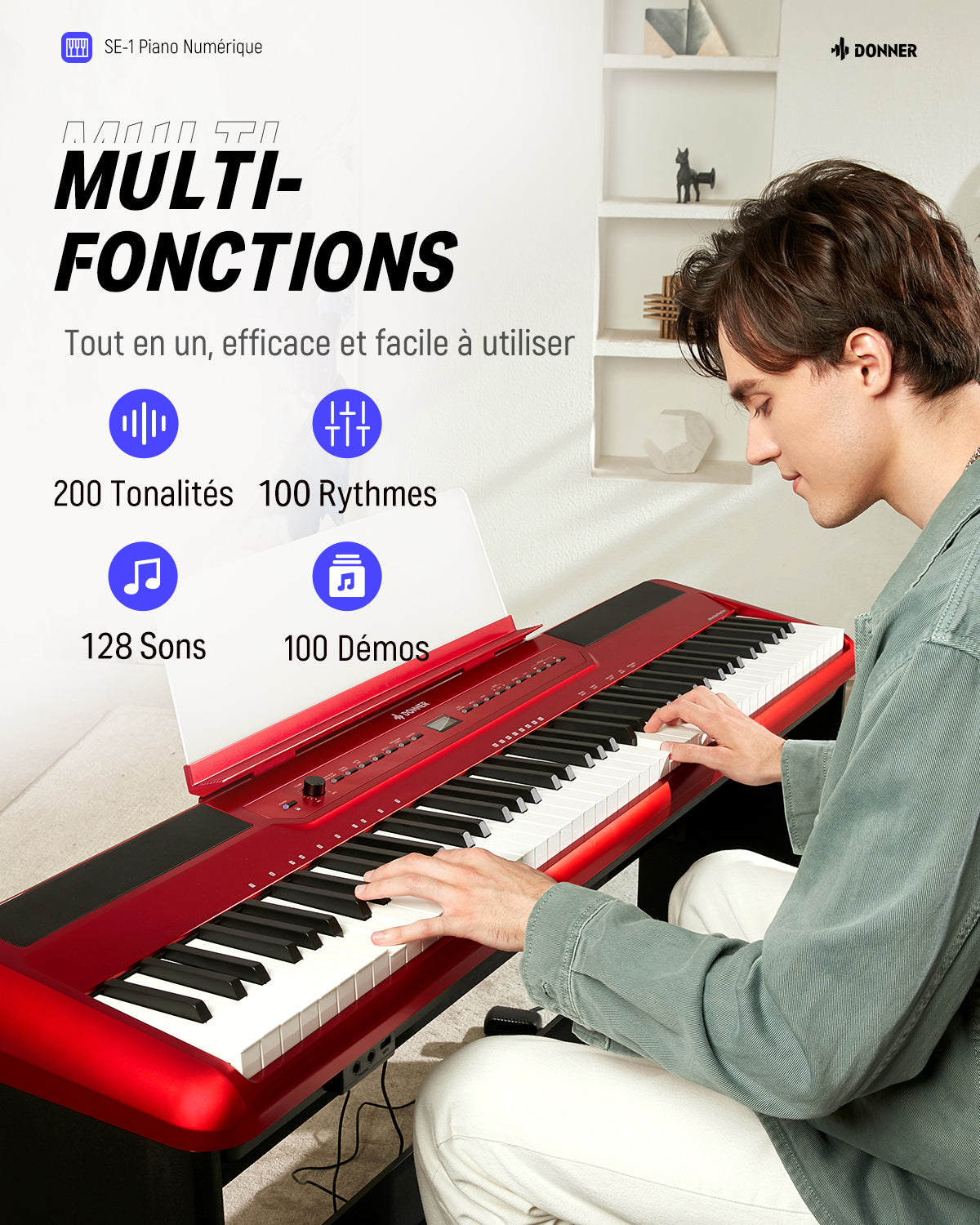 Donner SE-1 Piano Numérique 88 Touches Toucher Lourd